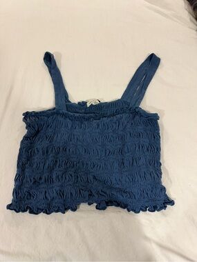 American Eagle Blue Cropped Tank Top - Women